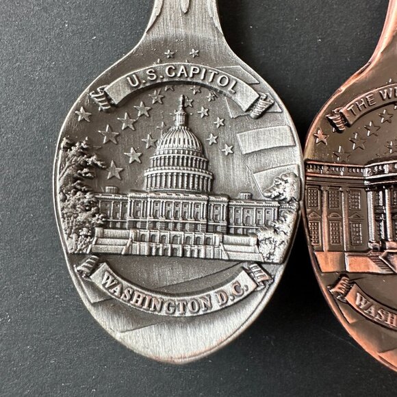 WASHINGTON, DC COLLECTIBLE SPOONS, USA CAPITOL AND WHITE HOUSE - Picture 3 of 4